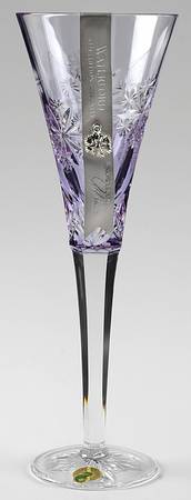 Waterford Crystal Snowflake Wishes Lavender Serenity Flt Champagne w/Bracelet Charm