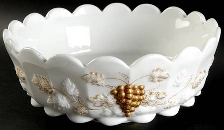 Paneled Grape Milk Glass (Gold Accents, 1881) by Westmoreland