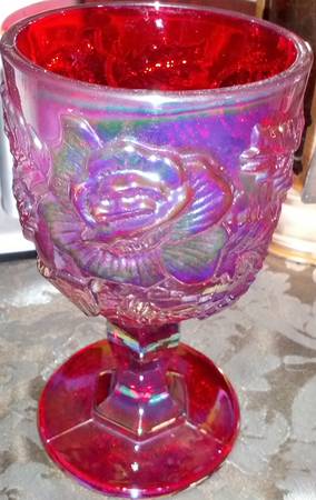 Wild Rose Ruby (Carnival) by L G Wright Glass