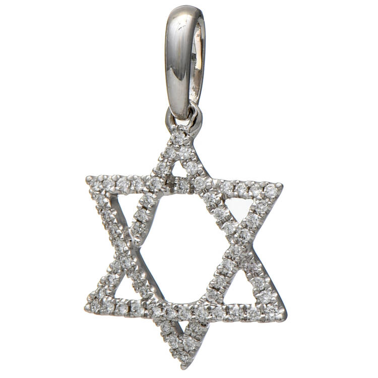 Estate Jewelry Pendants 14KW Diamond(0.15) Star of David Pendant